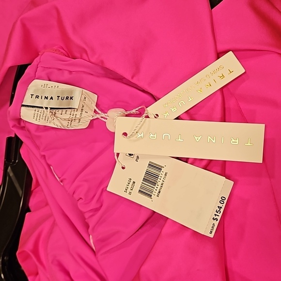 💕TRINA TURK💕 Monaco One Piece Bandeau ~ Pink Pop 2 NWT - Picture 8 of 12